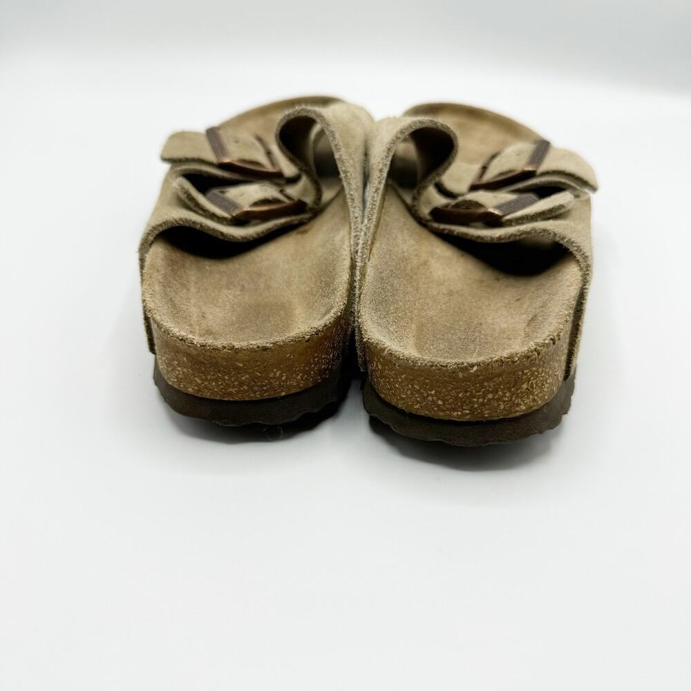 Birkenstock Arizona Soft Footbed Taupe Suede Leather Sandals Womens Size 37 US 6 - Picture 2 of 6
